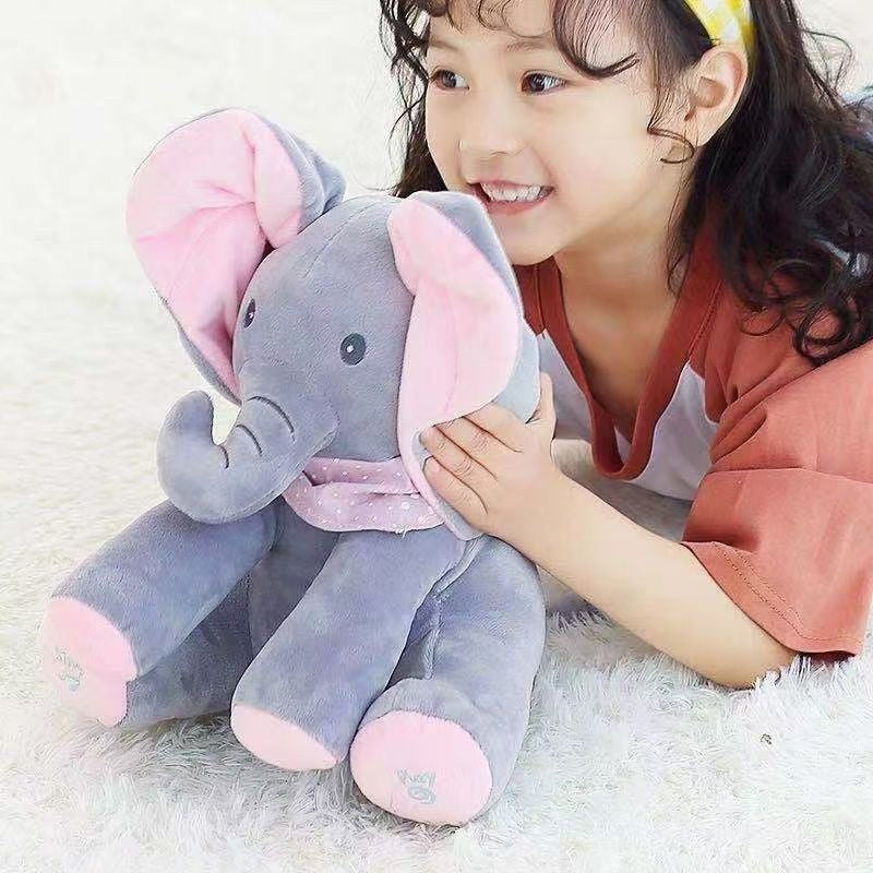 Hide-and-seek, singing elephant doll, soothing baby doll, early education children can sing, plush toy, a magic tool for soothing kids