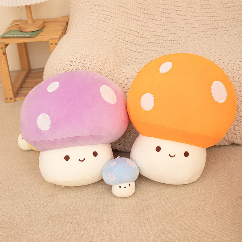 Cute mushroom figurines, cartoon colorful mushroom plush toys, large dolls, all mushroom series