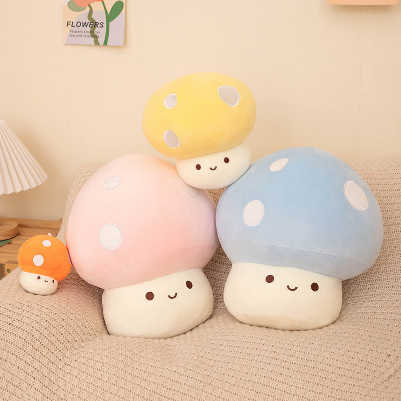 Cute mushroom figurines, cartoon colorful mushroom plush toys, large dolls, all mushroom series