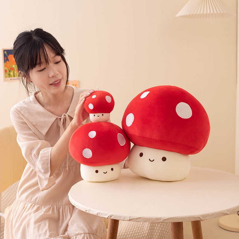 Cute mushroom figurines, cartoon colorful mushroom plush toys, large dolls, all mushroom series